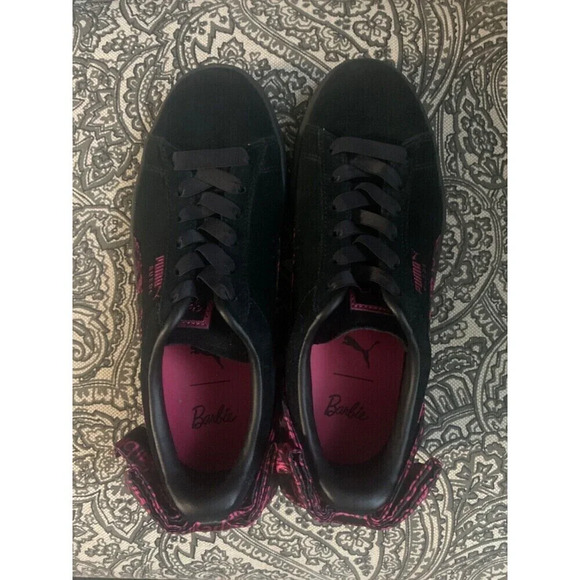 Puma x Barbie Sneakers Womens Size 4.5 Black Suede Barbie Core - Picture 1 of 9